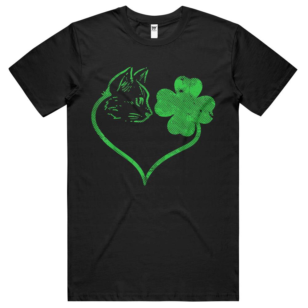 Cat Silhouette Shamrock St Patricks Day Kitten Lover Pet T Shirts