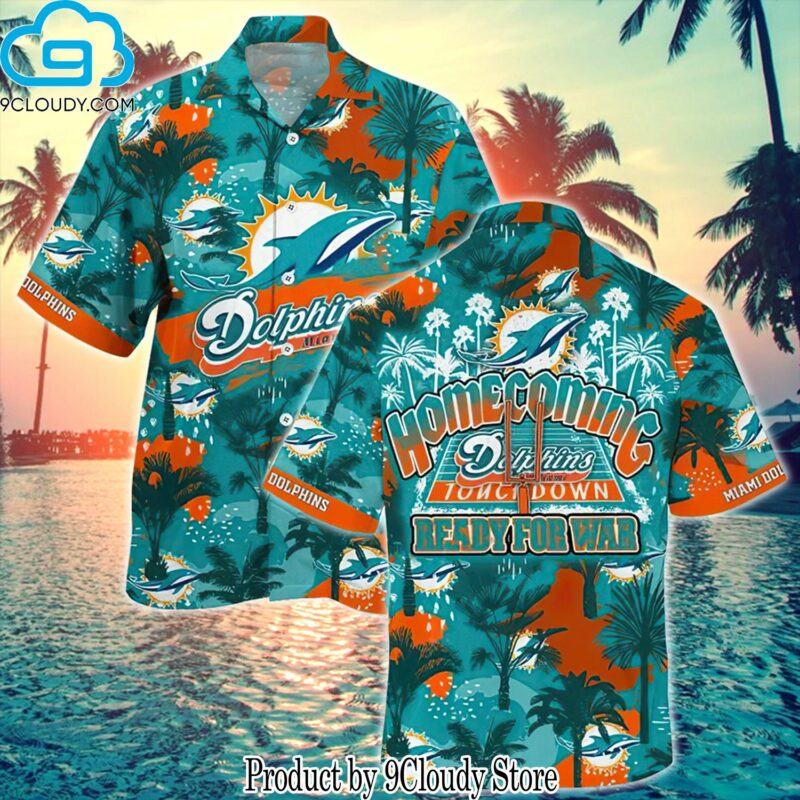 Miami Dolphins Nfl Homecoming Ready For War Casual Hawaiian Aloha Shirts