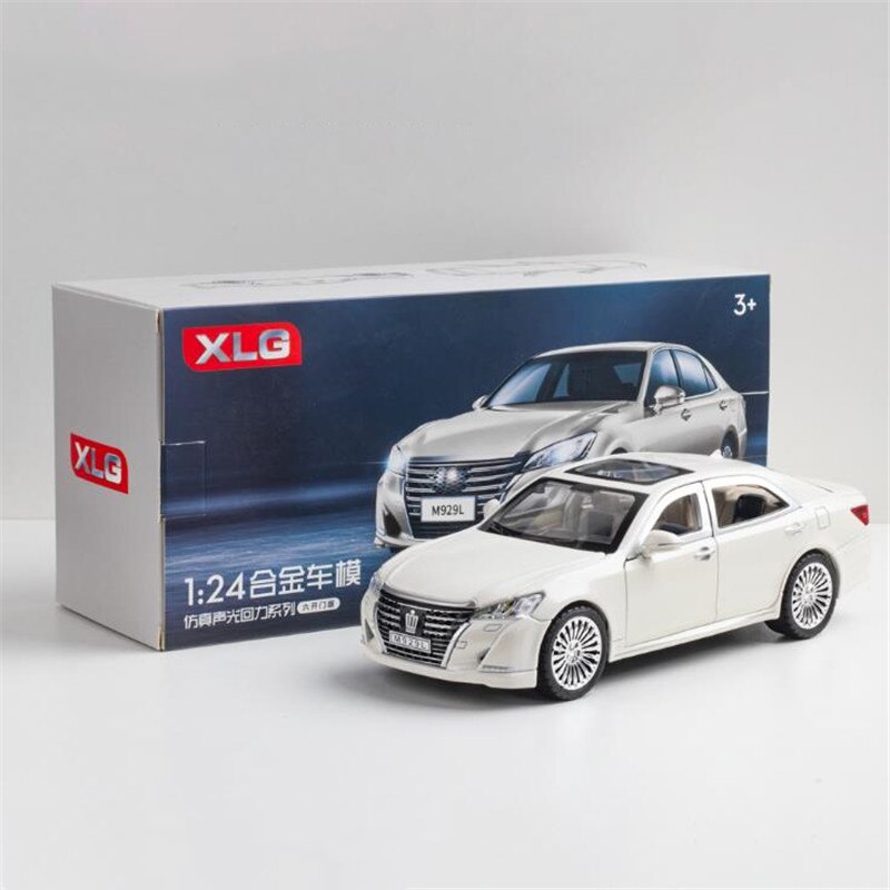 1/24 Alloy DieCast XLG Toyota Crown Model Toy Car Simulation Sound Light Pull Back Collection Toys Vehicle For Children Gifts alx