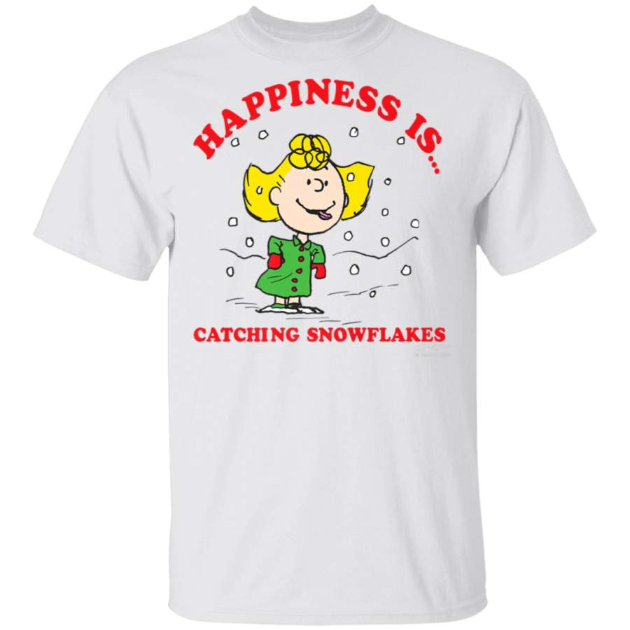 Peanuts Sally Happiness is Catching Snowflakes T-Shirt