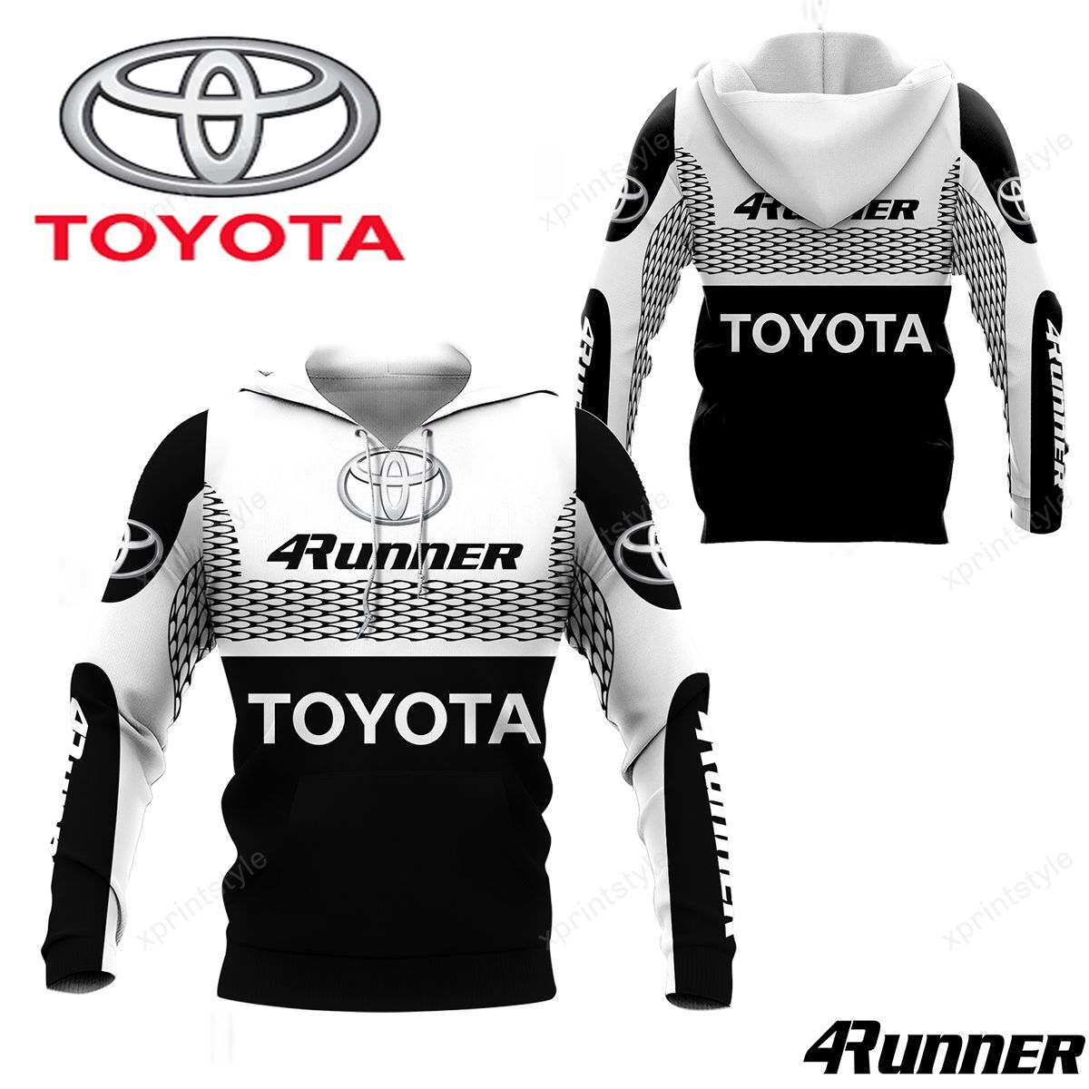 3D All Over Printed Toyota 4Runner Lph-Hl Shirts Ver 1 (White)