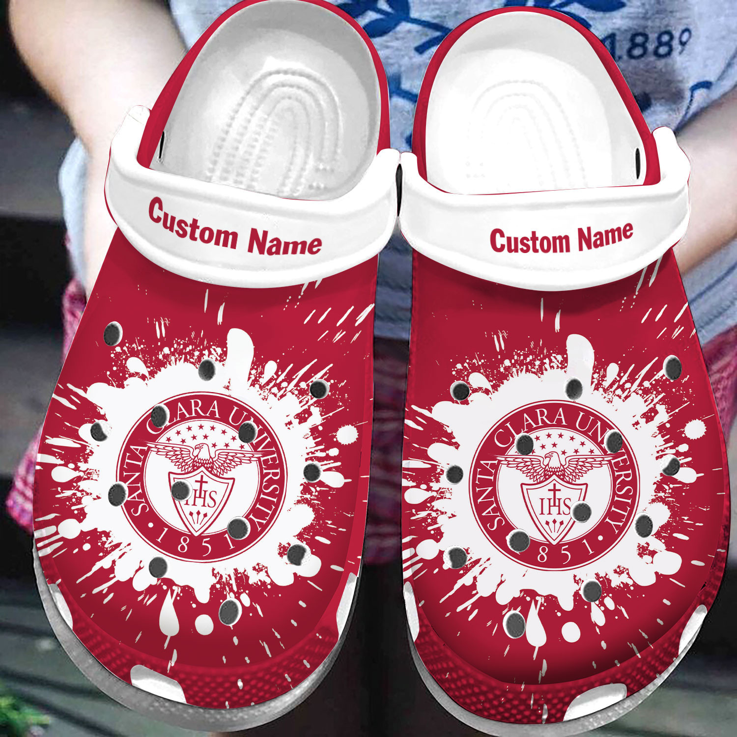 Custom Name Santa Clara University Clog Shoes #Dh