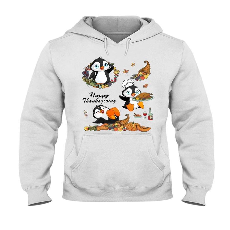 Penguin Happy Thanksgiving Gift For Kids Hoodie