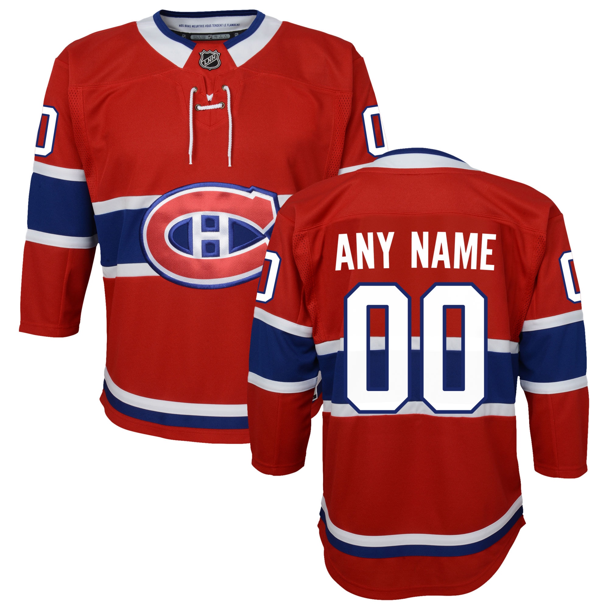 Montreal Canadiens Youth Home Premier Custom Jersey – Red