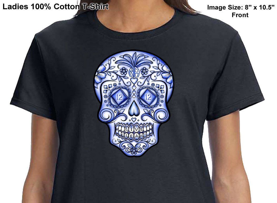 Ldts Sugar Skull Blue Life T S Shirt