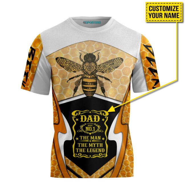 Customized With Name Beekeeper Dad No 1 The Man The Myth The Legend 3D All Over Printed Hoodie Dad Shirt Gifts For Dad