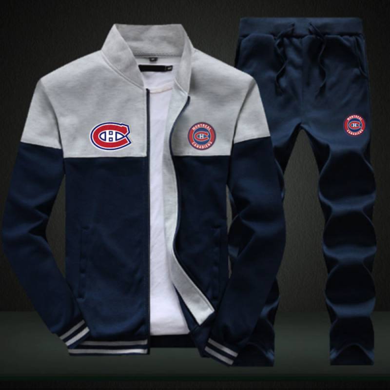 Montreal Canadiens Sweatshirt +Sweatpants Mens Clothing 2 Pieces Sets Slim Tracksuit