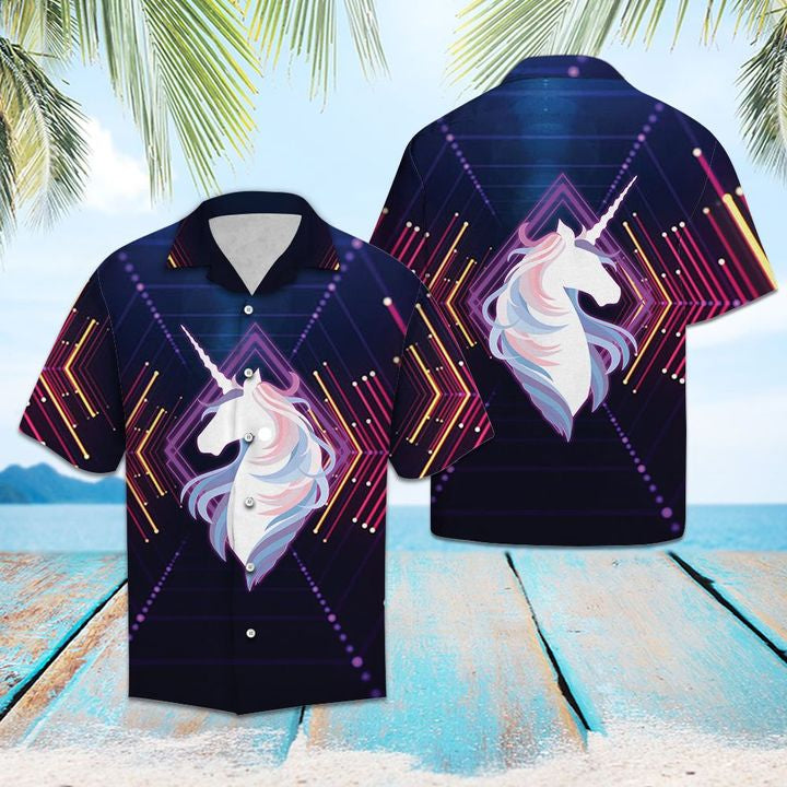 Unicorn Disco Hawaiian Shirt Summer Button Up For Men, Women, Couple