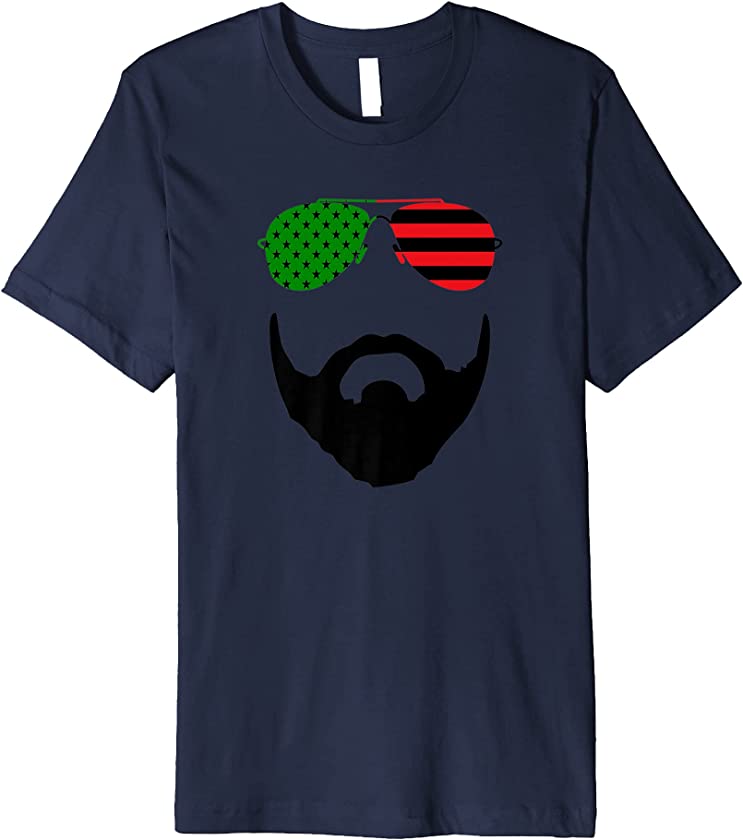 UNIA Pan African American Flag Design Juneteenth Beard Dad Premium T-Shirt