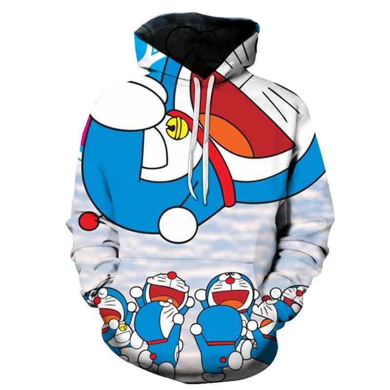 3D Printed Anime Doraemon Hoodies – Casual Hooded Streetwear