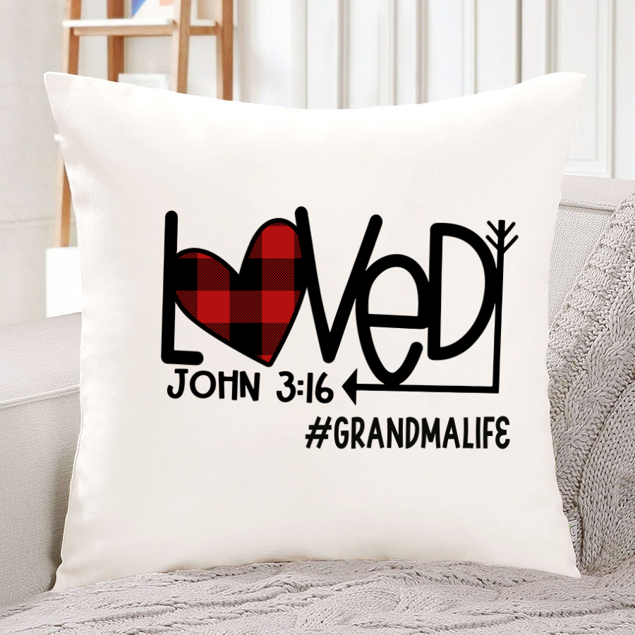 Loved John 3 16 Grandma Life Indoor Pillow