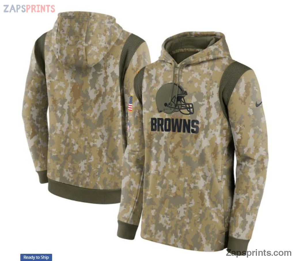 Men Camo Cleveland Browns 2021 Salute To Service Therma Performance ...