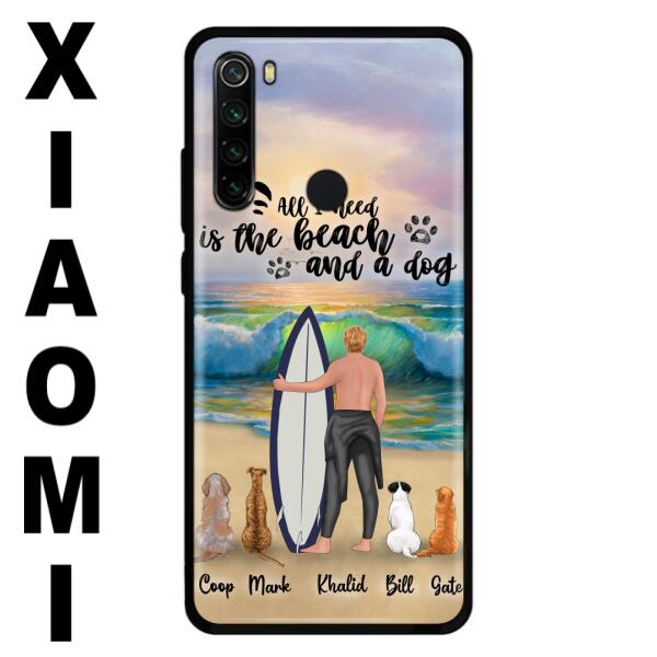 Custom Personalized Surfing Phone Case – Woman/Man With Upto 4 Pets  – Phone Case For Xiaomi, Huawei And Oppo – Ccs180
