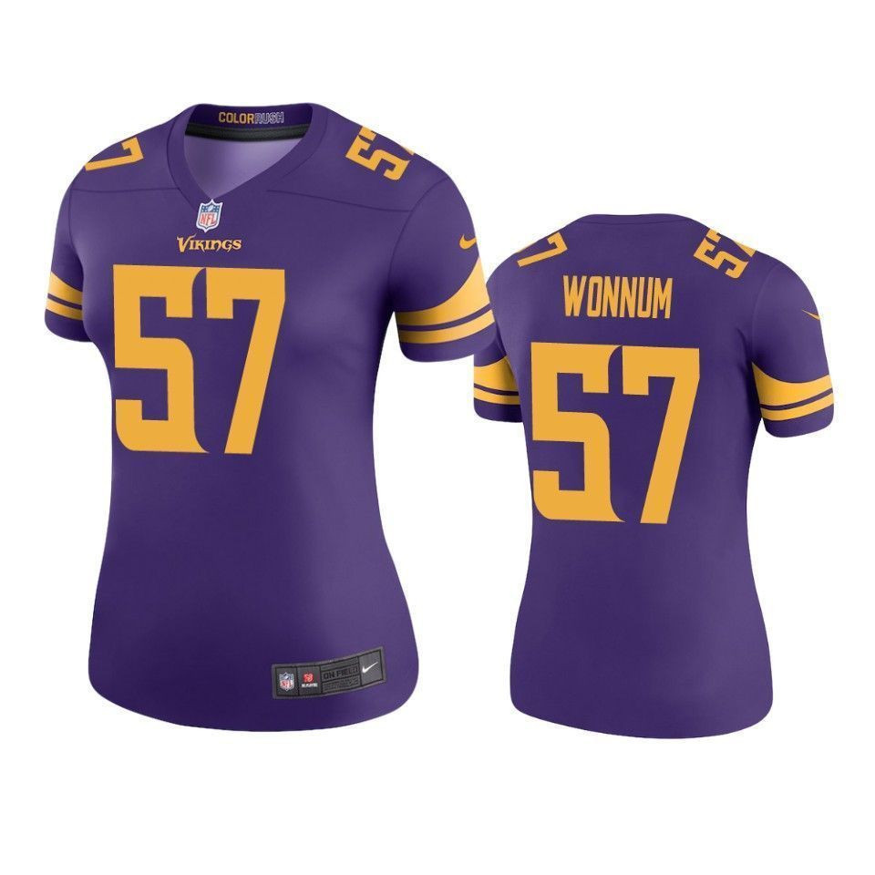 Minnesota Vikings Dj Wonnum Purple Color Rush Legend 3D Jersey