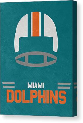 Miami Dolphins Vintage Art Joe Hamilton Canvas Print