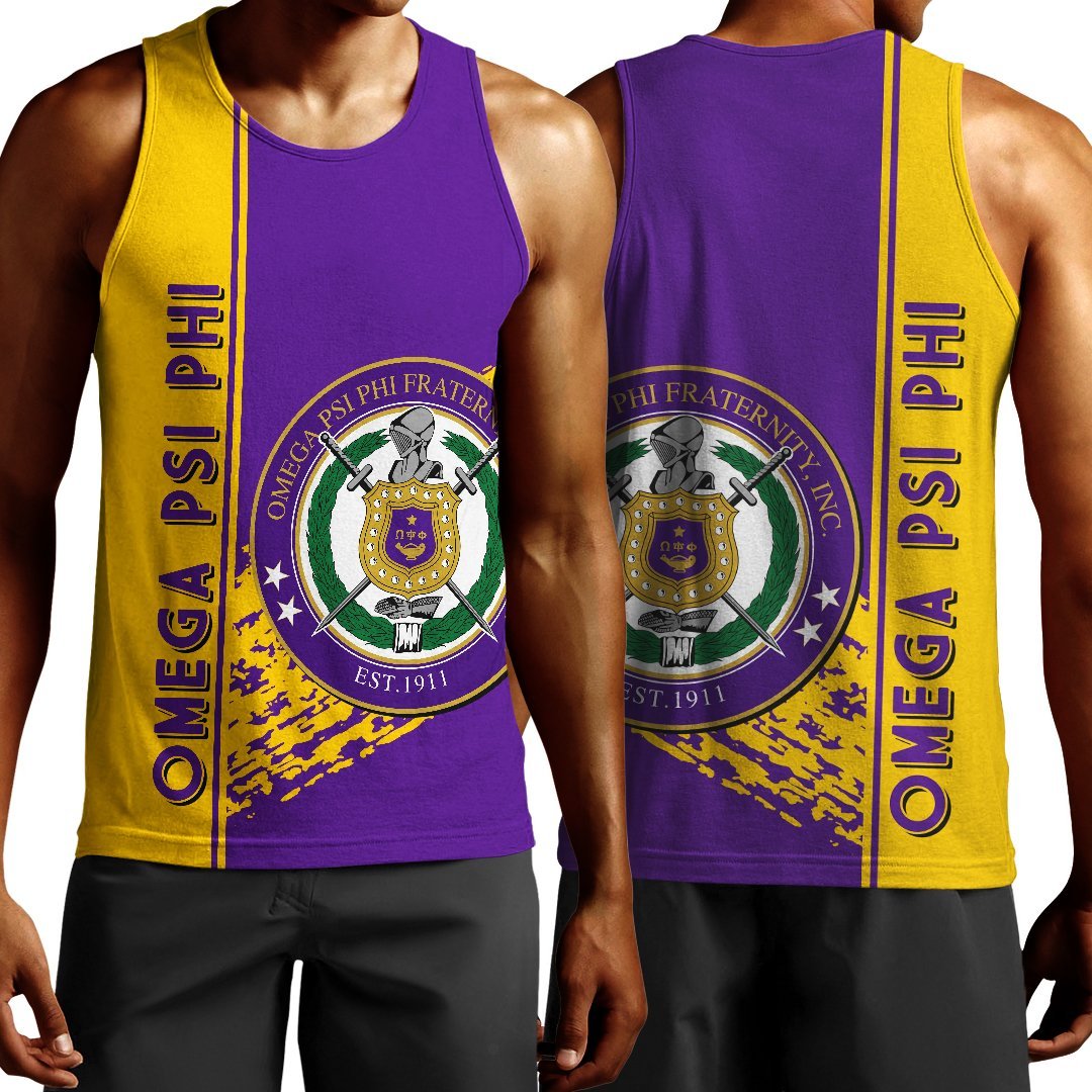 Wonderprint Tank Top Omega Psi Phi Men Tank Top Quarter Style