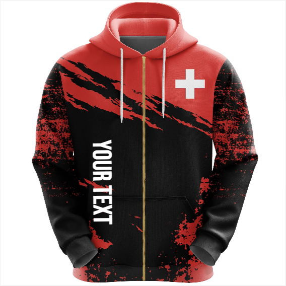 Switzerland Zip Hoodie Customized K5