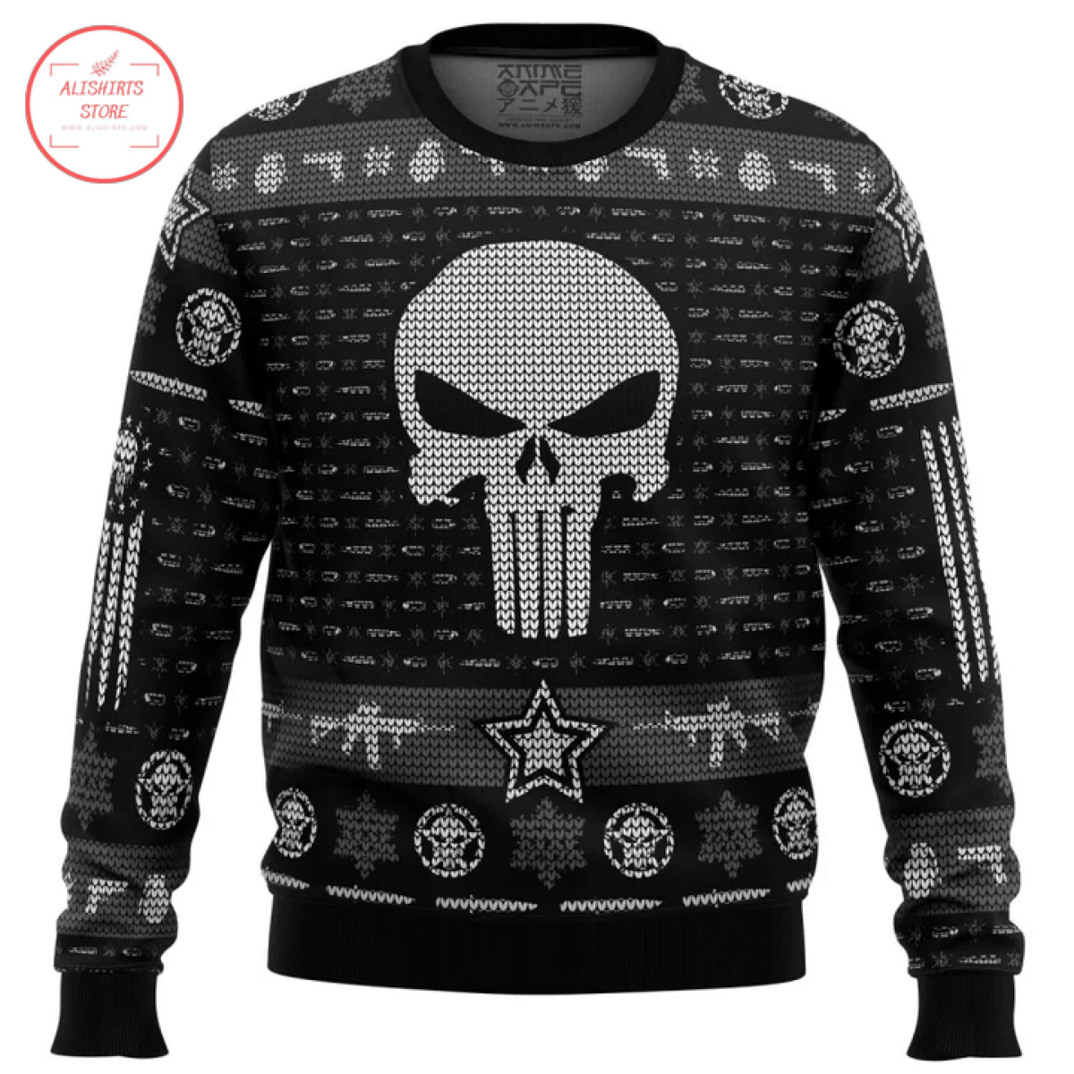 The Punisher Marvel Comics Ugly Christmas Sweater T-Shirt