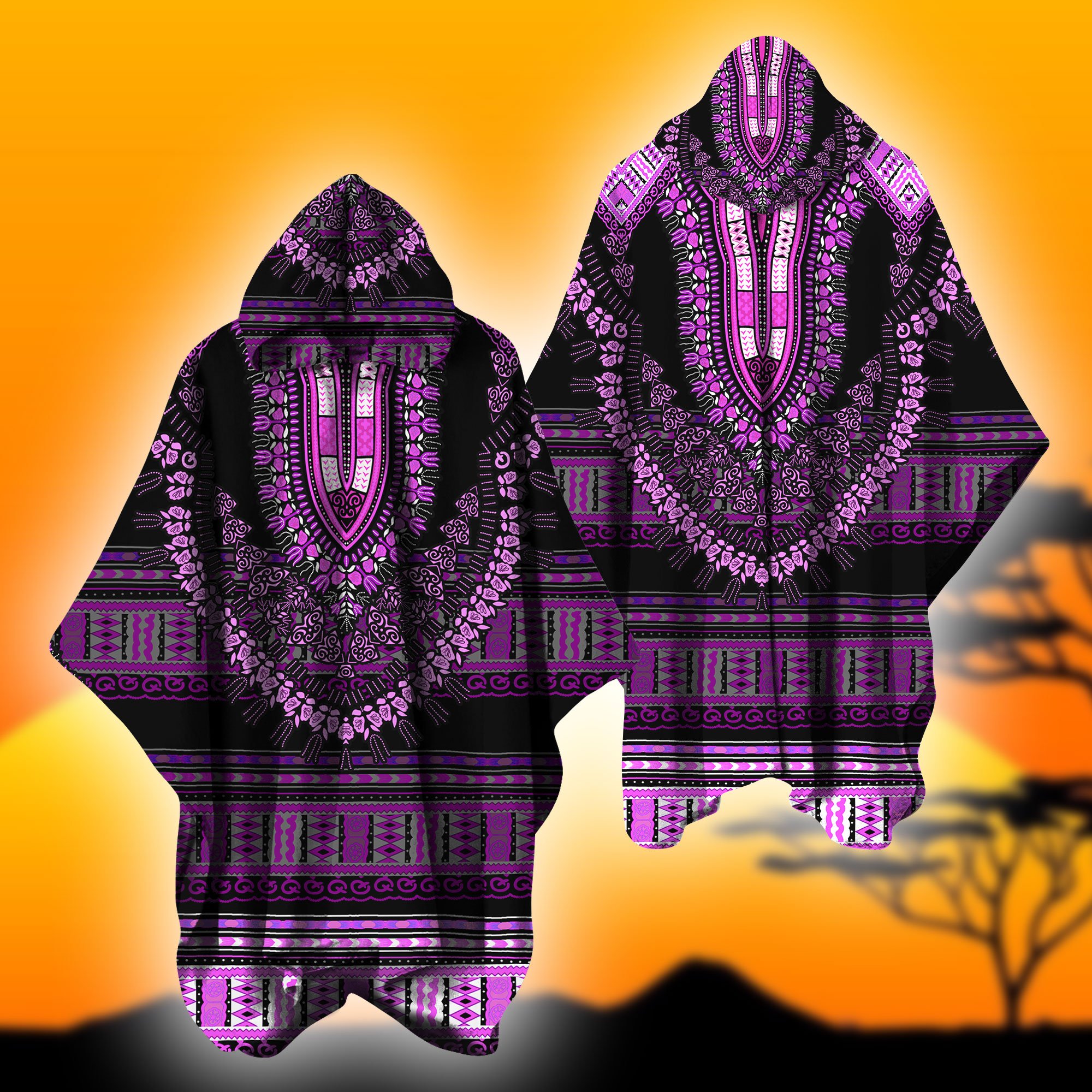 African Poncho No 2 Dashiki Pattern 3D All Over Printed