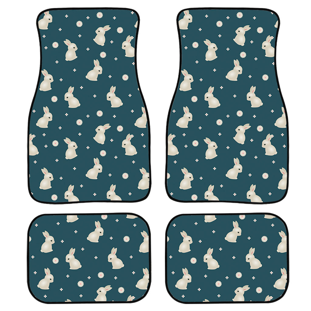 Baby Rabbit Pattern Print Front And Back Car Floor Mats, Front Car Mat