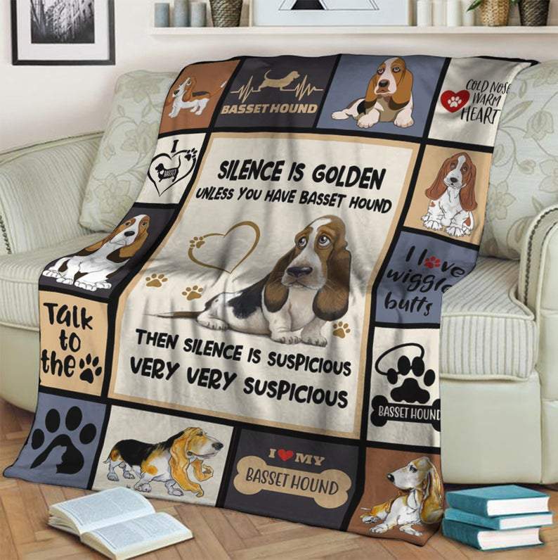 Blanketify To My Family Silence Is Golden Dogs Family Fleece Blanket Gift For Family Birthday Gift Dogs Gift Home Decor Bedding Couch Sofa Soft And Comfy Cozy