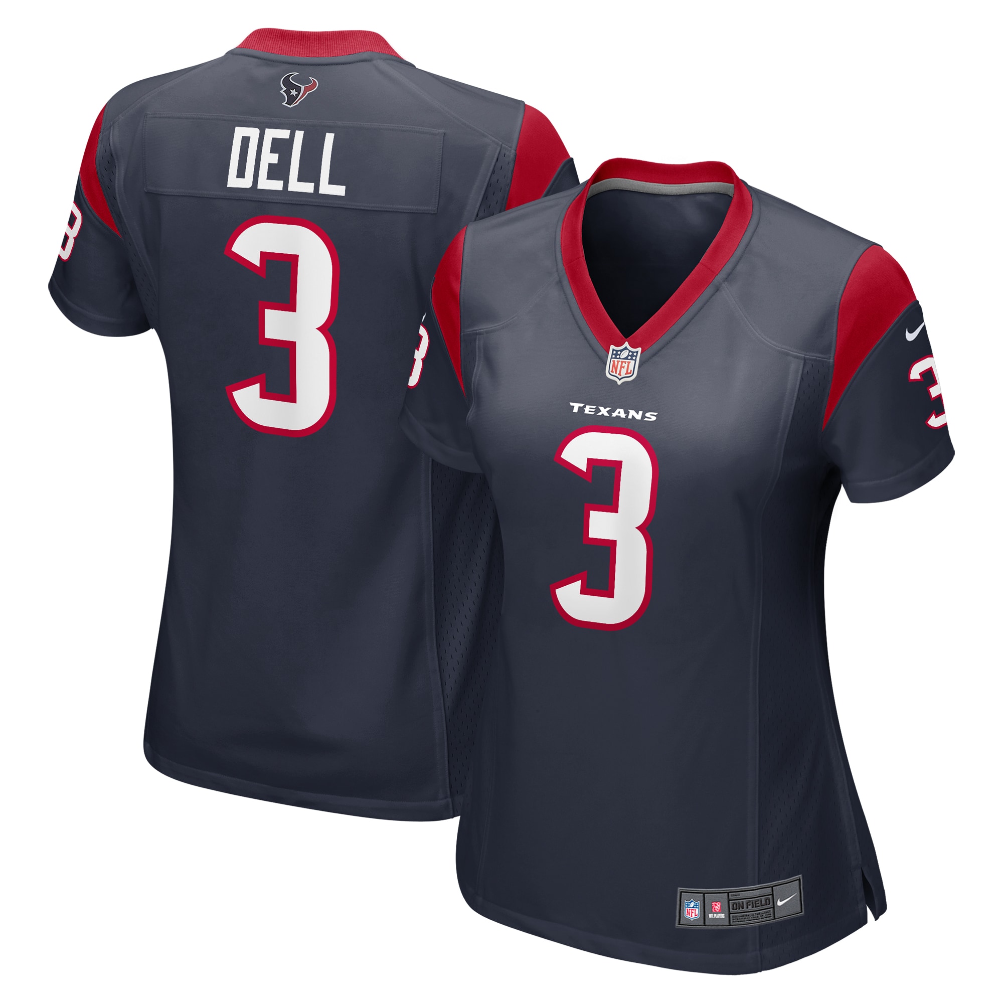 Tank Dell Houston Texans Women's Player Game Jersey – Navy