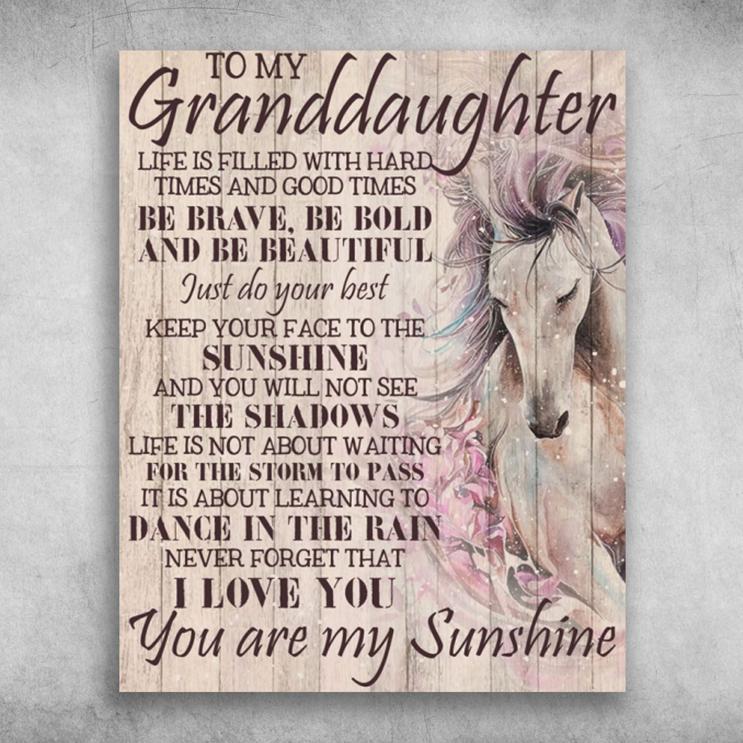 To My Granddaughter Youre My Sunshine Canvas Christmas Gift Ideas