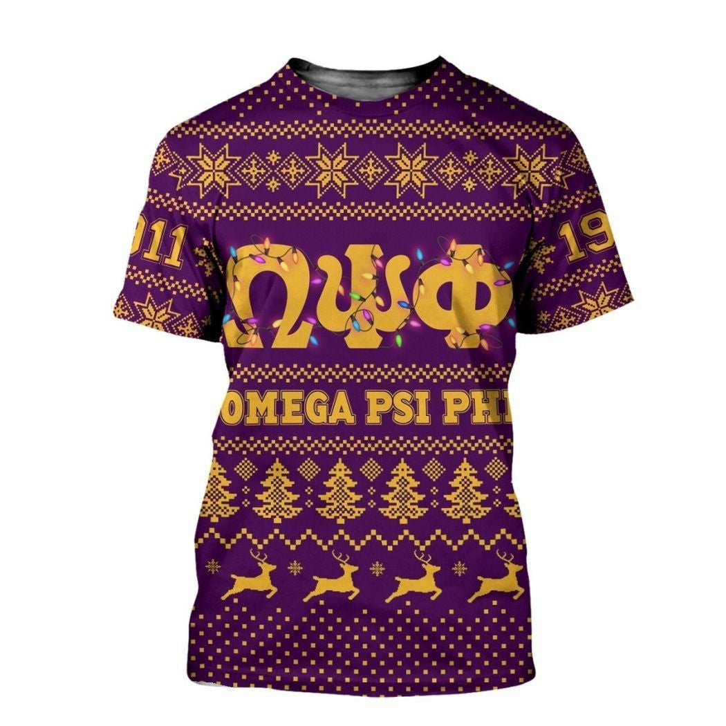 Fraternity Tshirt – Omega Psi Phi Led Lights Christmas Tshirt