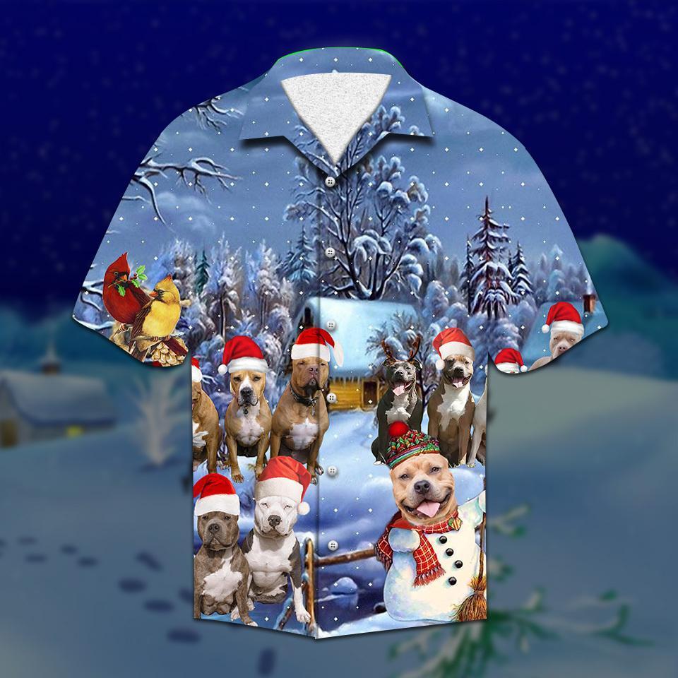 Pitbull Christmas Hawaii Shirt Ha6096