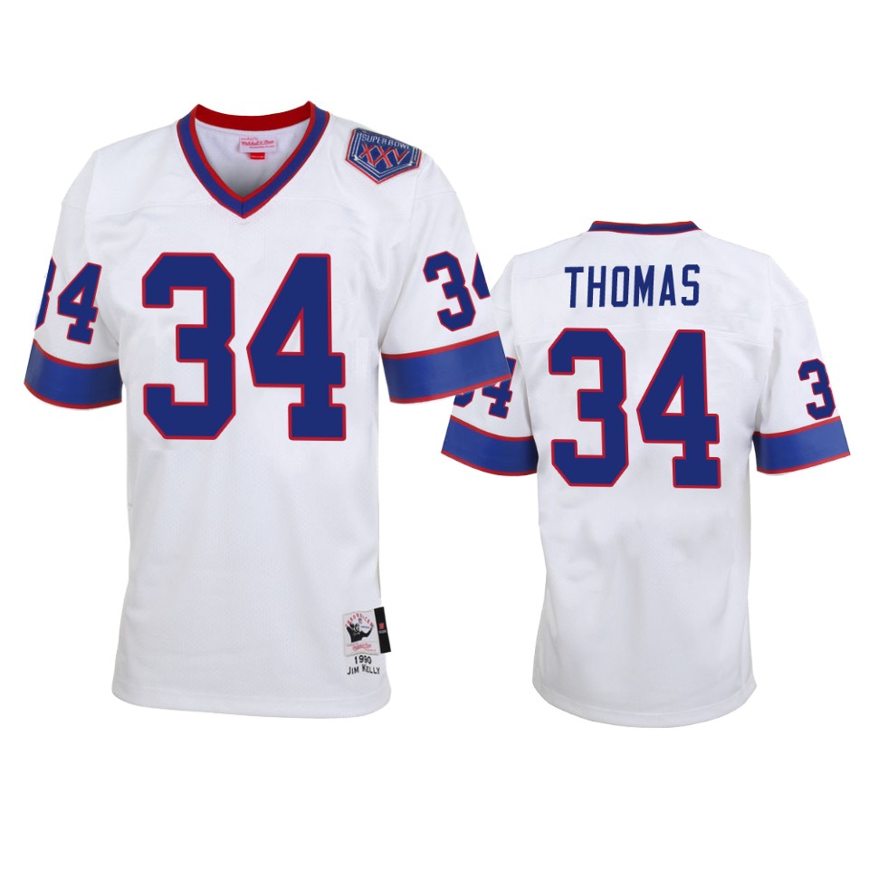 Buffalo Bills Thurman Thomas White Vintage Replica Retired Player Jersey – Men