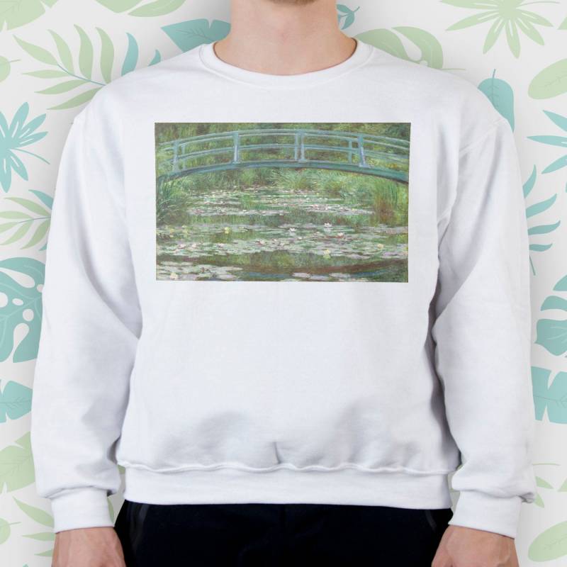 Crushtee Art sweatshirt for Women Men Girl sweater Vintage Aesthetic Graphic raglan Claude Monet Retro Painting Artsy Flowers French Crewneck Gift Long Sleeve Hoodie