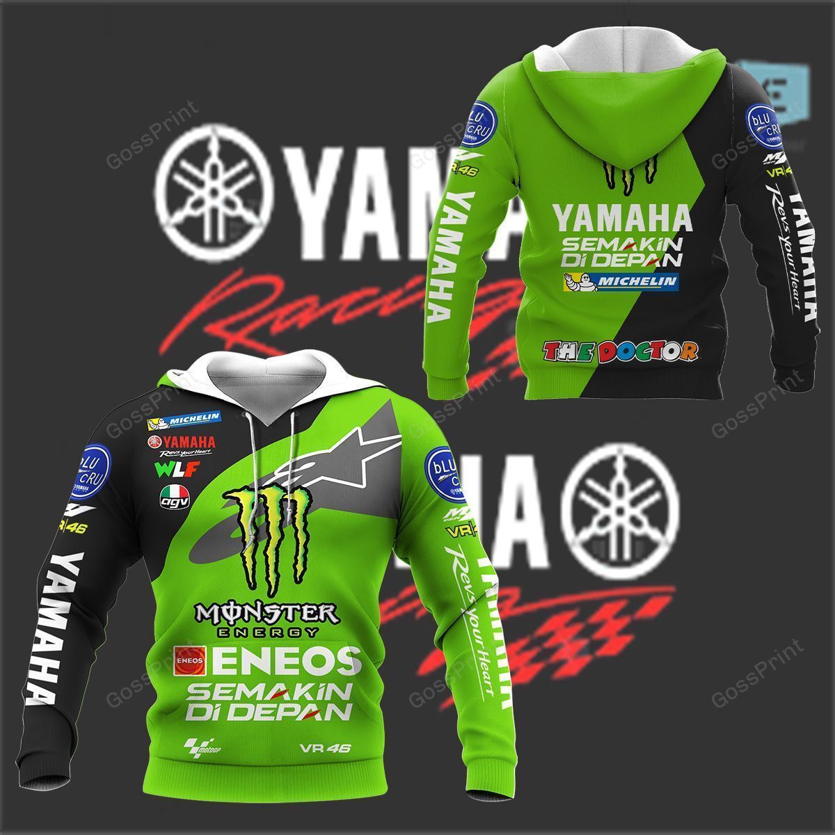 3D All Over Printed Yamaha Racing Shirts Ver 219