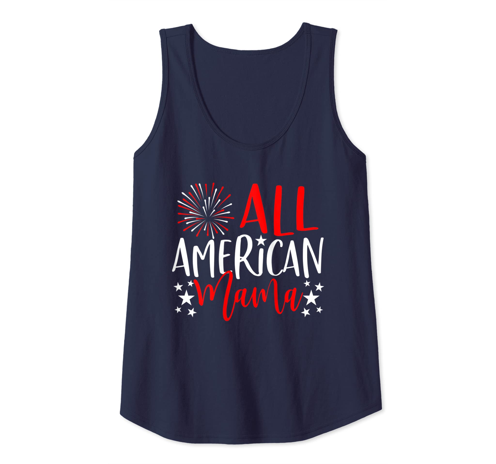 Womens 4th of July Family Matching Shirts All American Mama Tank Tank Top