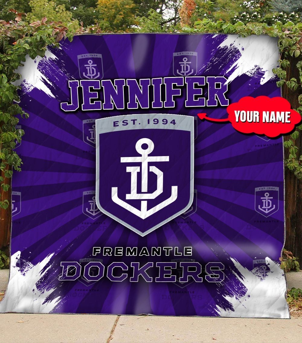 Personalized THAQT58 Fremantle Football Club Quilt Blanket Name