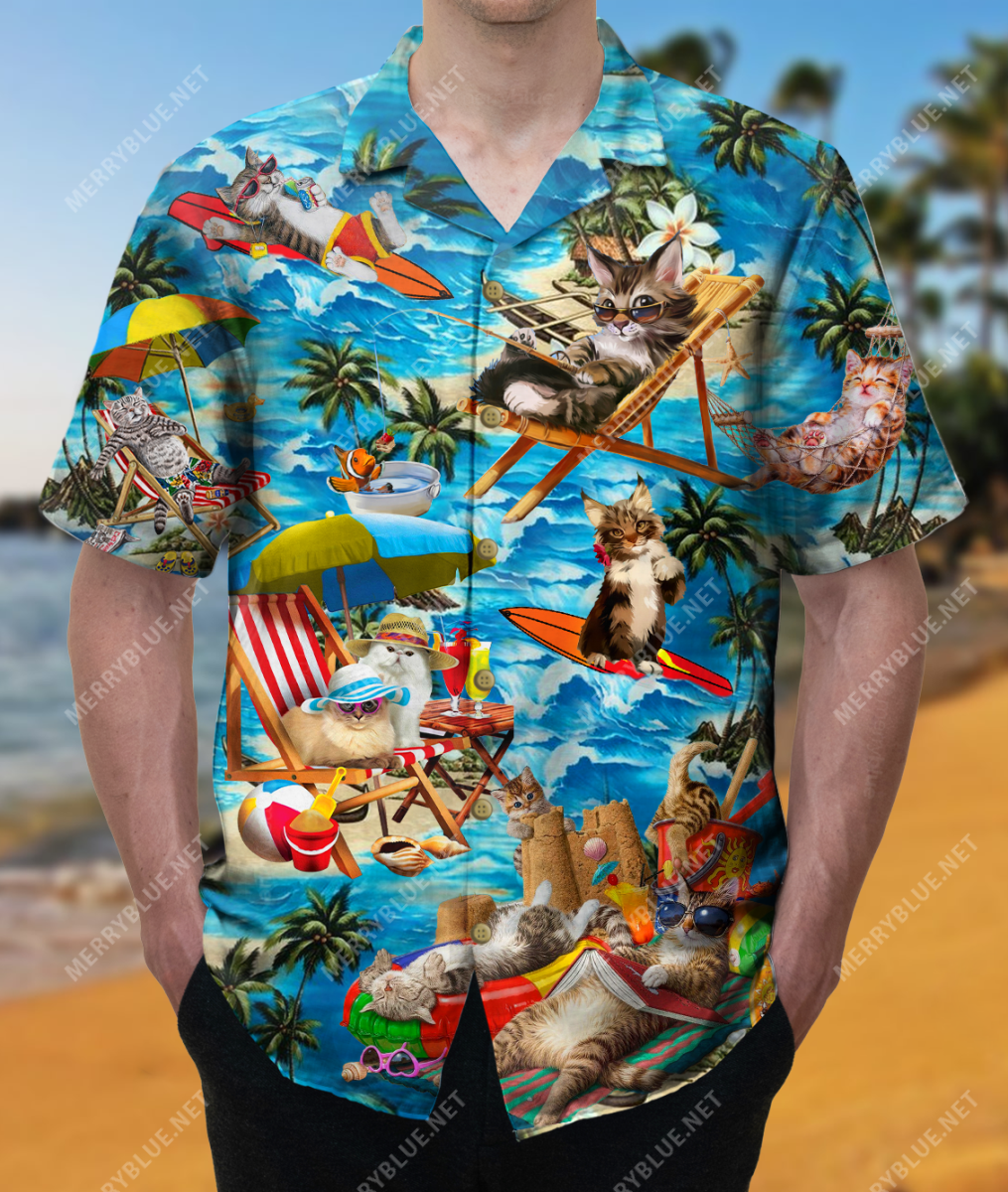 Go To Hawaiian With Cats Unisex Shirt Ha79035