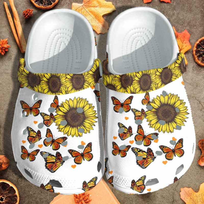 Butterfly Sunflower Be Kind Custom Shoes – Sunflower Autism Cancer Awareness Outdoor Shoes Gifts Women Mothers Day