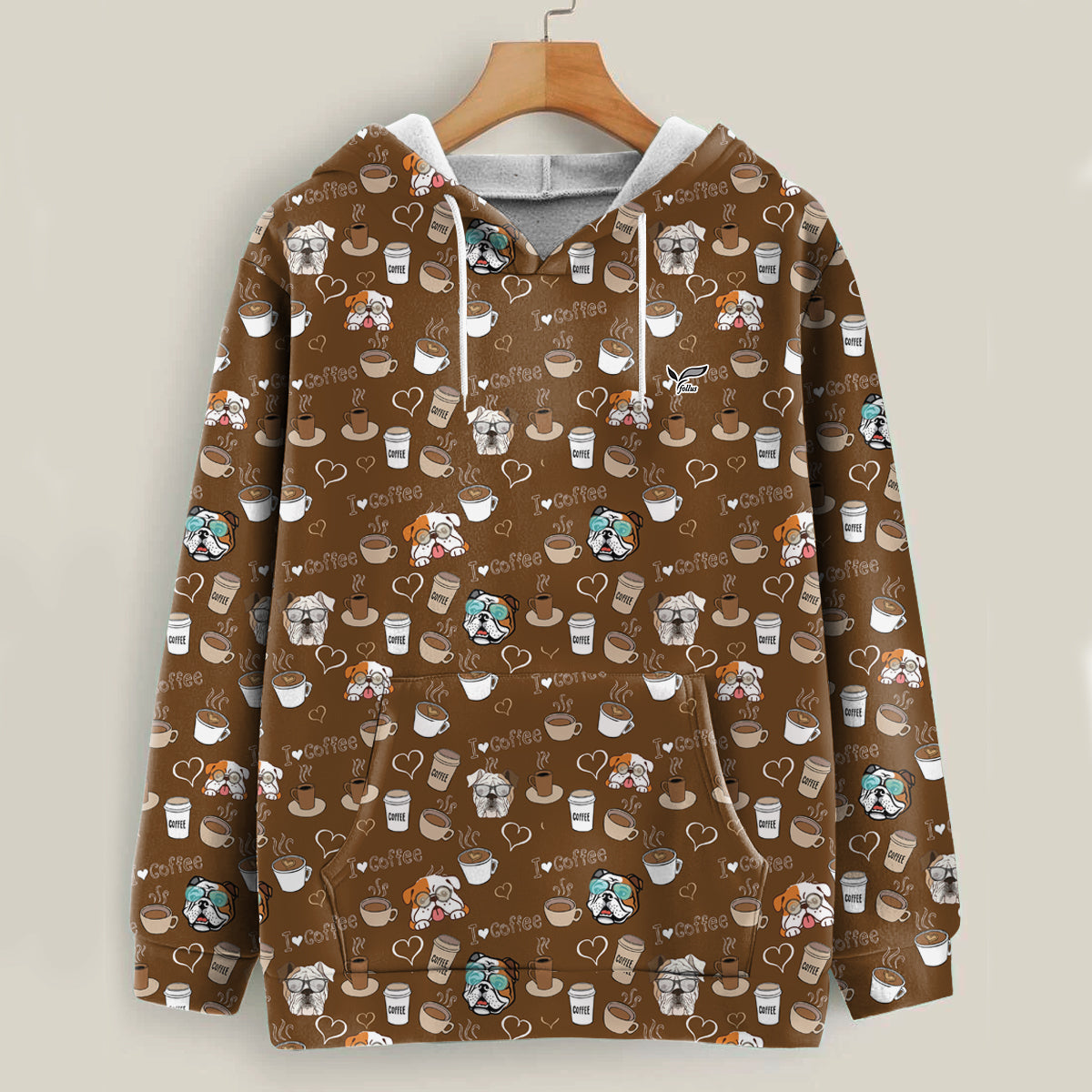 I Love Coffee And English Bulldog – Follus Hoodie