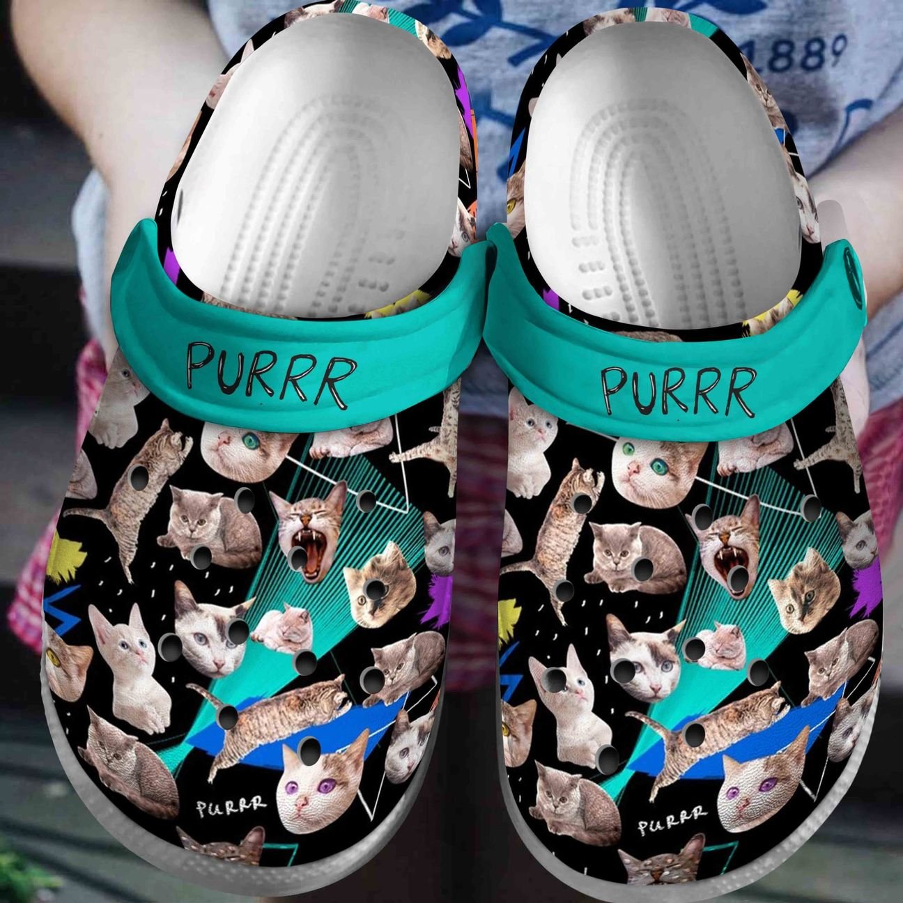 Cat Personalized Clog, Custom Name, Text, Color, Number Fashion Style For Women, Men, Kid, Print 3D Purrr