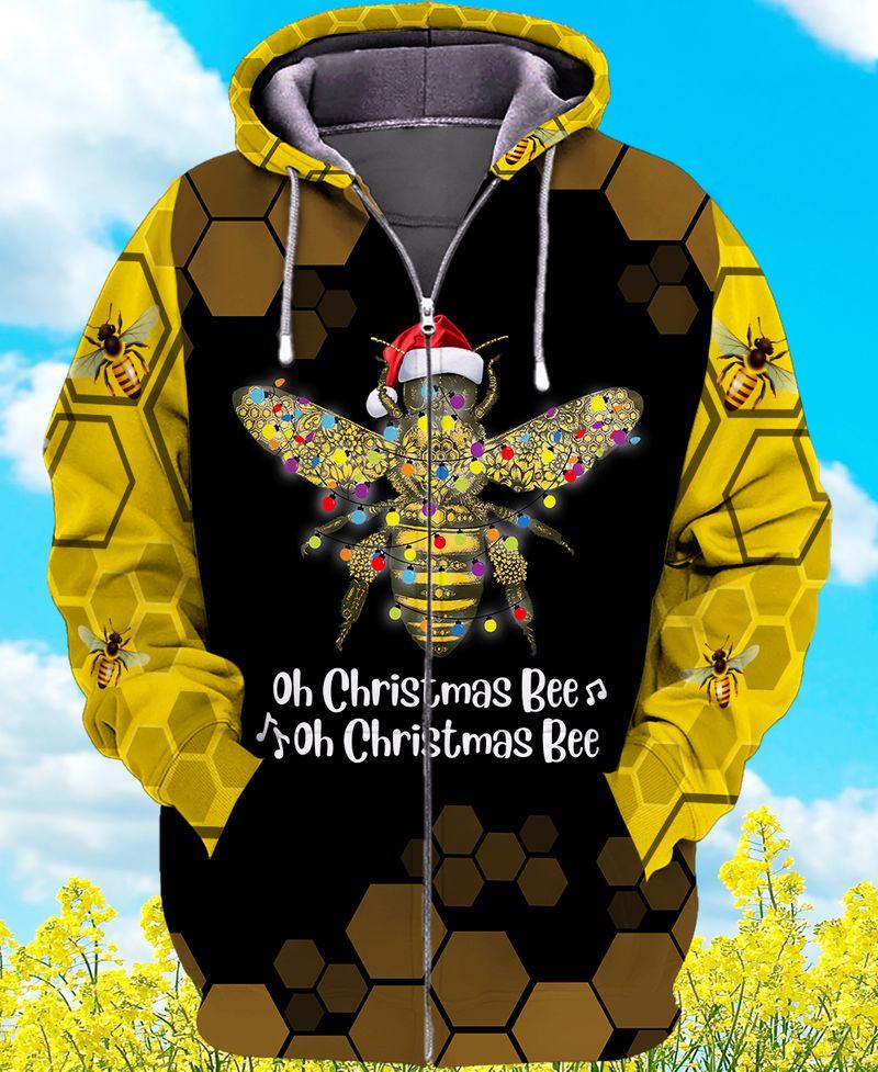 Oh Christmas Bee For Christmas Holiday 3D Zipper Hoodie