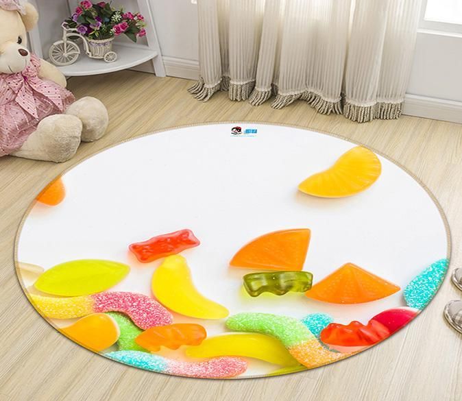 3D Colorful Candy 118 Round Rug – Round Carpet Home Decor