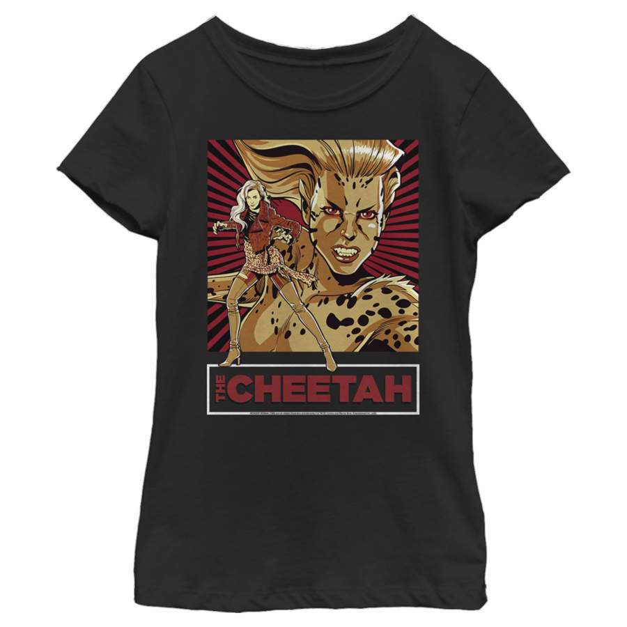 Wonder Woman 1984 Girl’s Cheetah Comic Portrait  T-Shirt