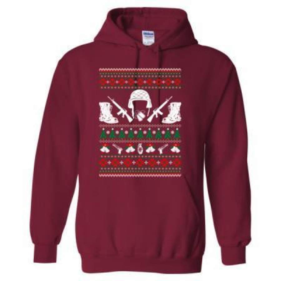 AGR Veteran Ugly Christmas Sweater – Heavy Blend™ Hooded Sweatshirt