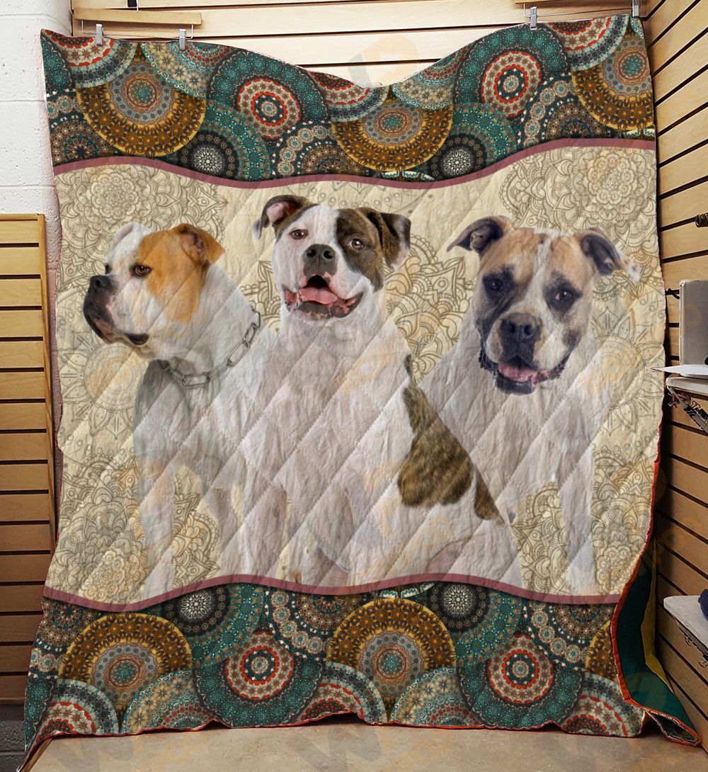 American Bulldog Quilt Blanket NDQ0893