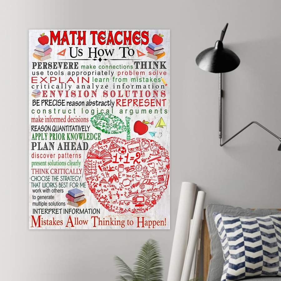 Math Teaches Us How To Persevere Special Custom Design Poster  Gift