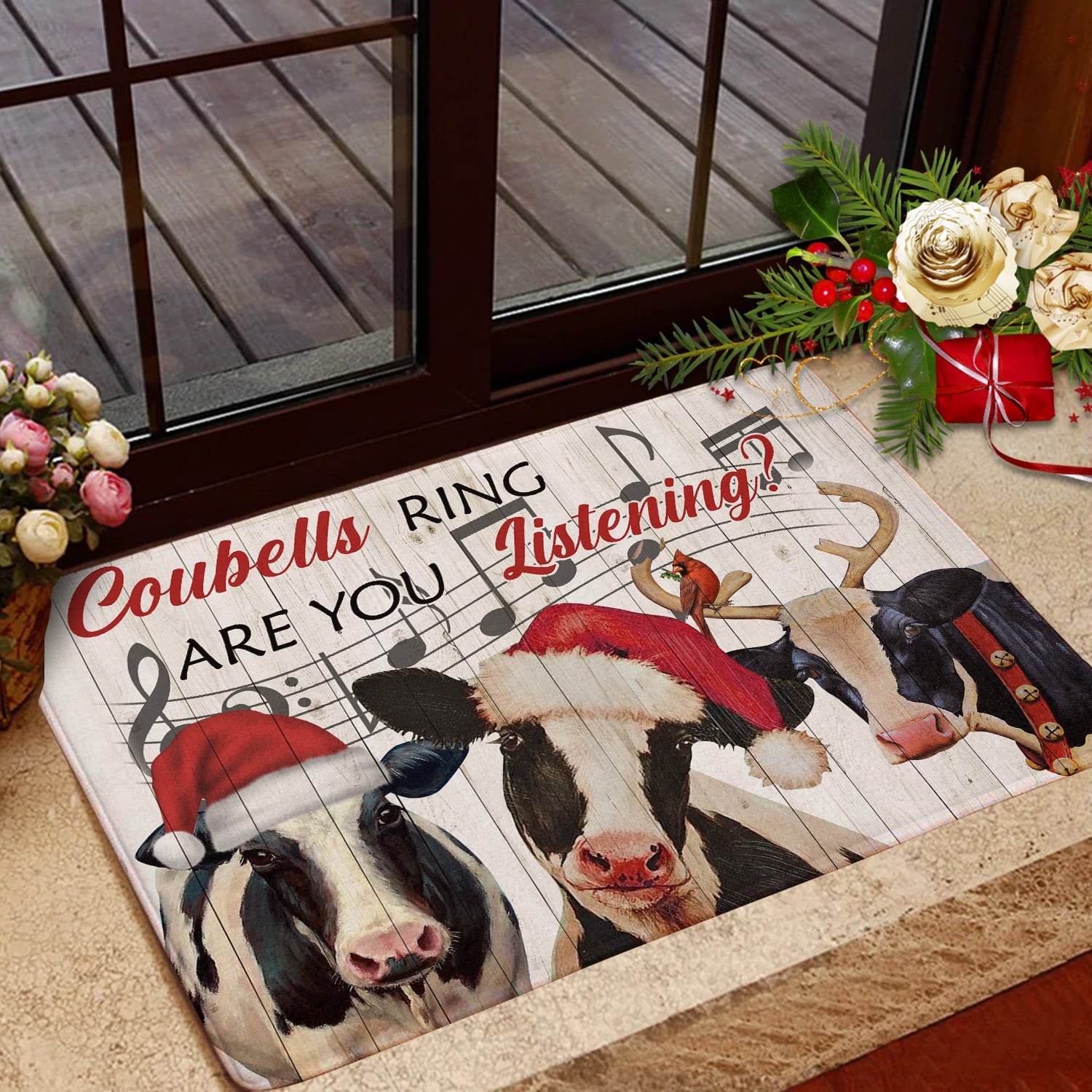 U Cowbells ring. Are You Listening? All Over Printing Doormat