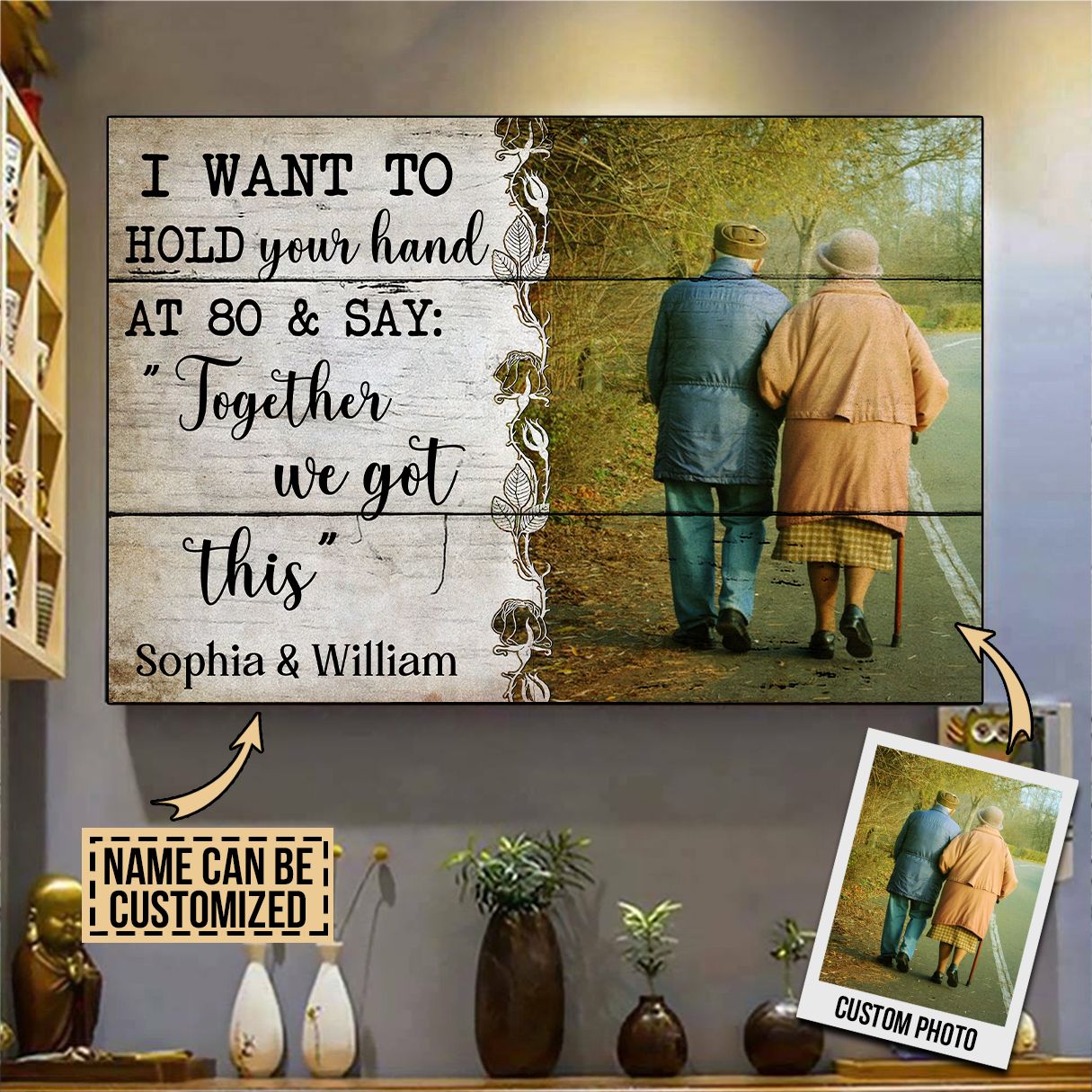 Personalized I Want To Hold Your Hand At 80 & Say Together We Got This ...