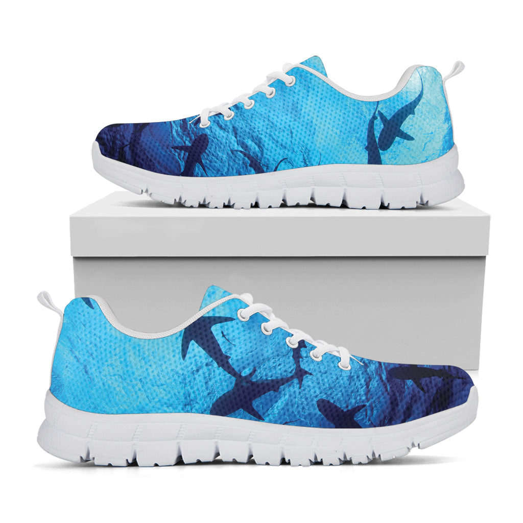 Shark Underwear Print White Sneakers