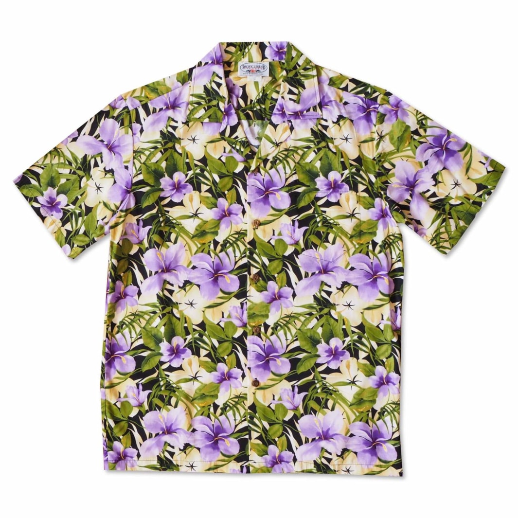 Garden Purple Hawaii Cotton Shirt Ha72215