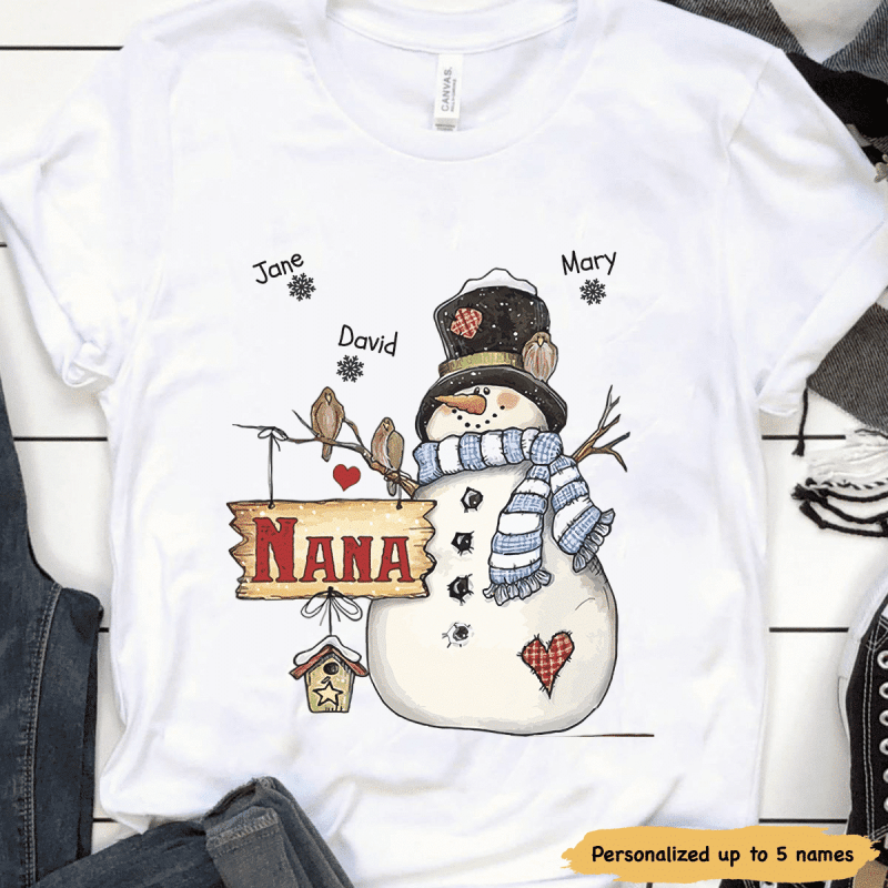 Nana – Snowman Personalized T-Shirt