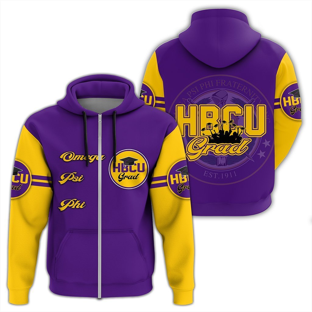 Greek Life Hoodie – Omega Psi Phi Hbcu Grad Zip Hoodie